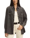 Buck Mason Nep Denim Western Shirt In Basalt