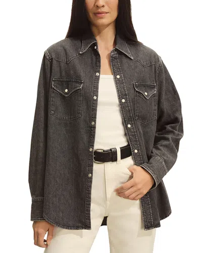 Buck Mason Nep Denim Western Shirt In Basalt