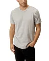 Buck Mason Pima Cotton Curved Hem Tee In Heather Grey