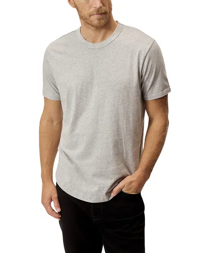 Buck Mason Pima Cotton Curved Hem Tee In Heather Grey