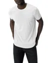 Buck Mason Curve Hem Cotton Slub T-shirt In White