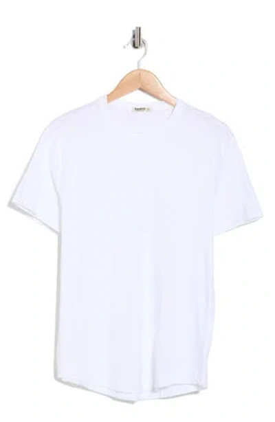 Buck Mason Pima Cotton Slub Curved Hem T-shirt In White