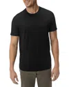 Buck Mason Cotton Textured Curved Hem Tee In Black