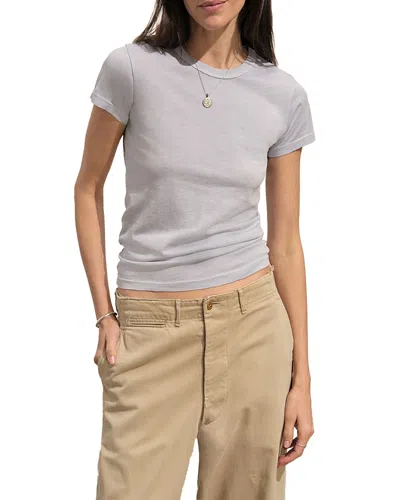 Buck Mason Pima Slim Crewneck Tee In Gray
