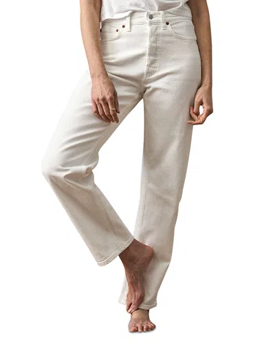 Buck Mason Rider High Rise Slim Jeans In Natural