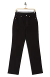 Buck Mason Rider High Waist Straight Leg Twill Jeans In Black