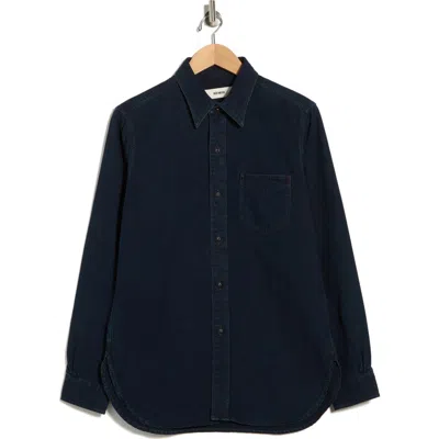 Buck Mason Sateen Button-up Shirt In Blue