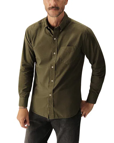 Buck Mason Skyline Regular Fit Poplin Button Front Shirt In Green