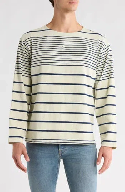 Buck Mason Strip Cotton Crewneck T-shirt In Multi
