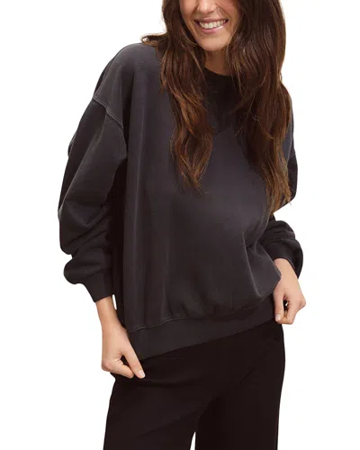 Buck Mason Vintage Interloop Oversized Crew Sweatshirt In Soft Black