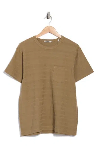 Buck Mason Vintage Jacquard Crew T-shirt In Brown