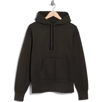 Buck Mason Welterweight Cotton French Terry Fleece Hoodie In Black