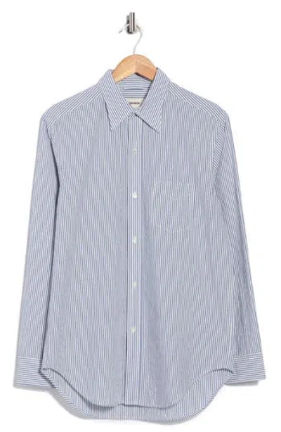 Buck Mason Wornwell One Pocket Long Sleeve Shirt In Blue