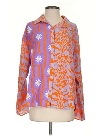 Pre-owned Bucketlist 3/4 Sleeve Blouse In Orange