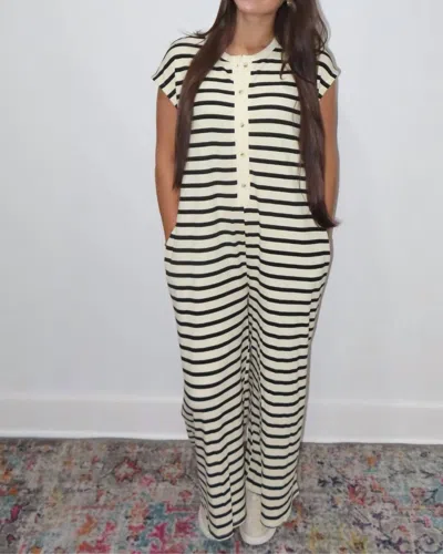 Bucketlist Ashley Jumpsuit In Black/cream