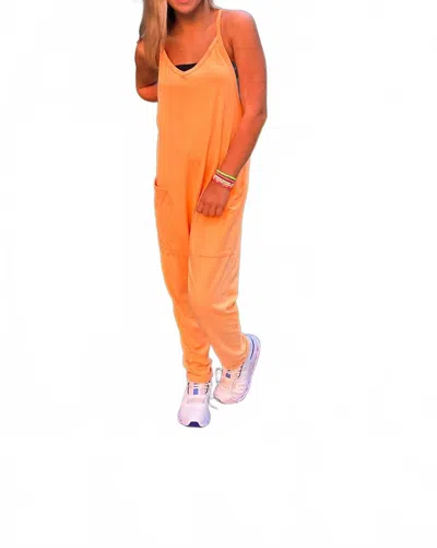 Bucketlist Athletic Racerback Romper Onesie In Orange