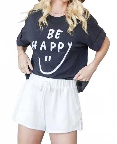 Bucketlist Be Happy Graphic Tee In Navy/white In Multi