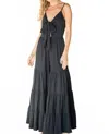 Bucketlist Brinley Tie Front Jumpsuit In Charcoal In Black