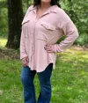 Bucketlist Button Down Jacket In Pink
