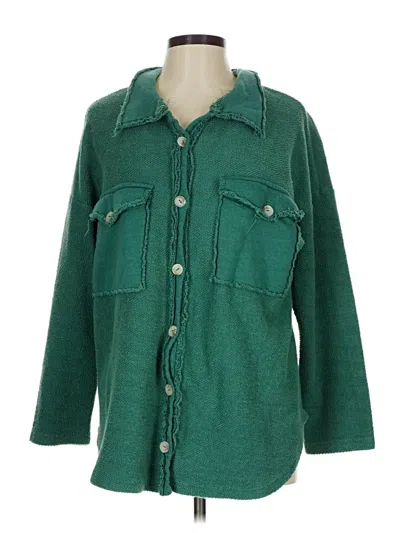 Pre-owned Bucketlist Cardigan Sweater In Green