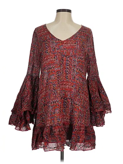 Pre-owned Bucketlist Casual Dress In Burgundy