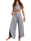 Bucketlist Casual Jumpsuit In Grey In Gray
