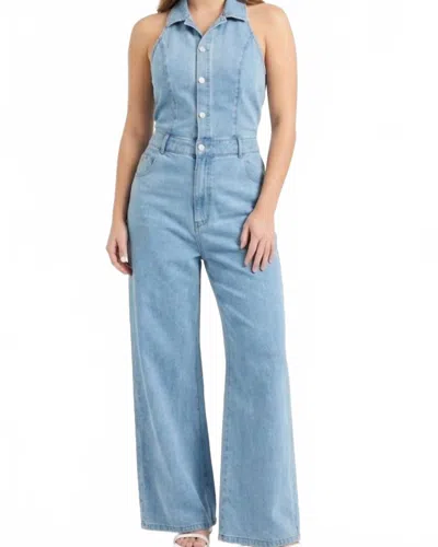 Bucketlist Collared Denim Jumpsuit In Blue