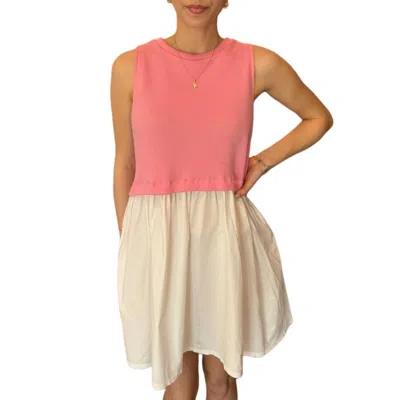 Bucketlist Contrast Color Block Oversized Mini Dress In Pink