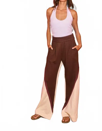 Bucketlist Contrast Detail Sweatpants In Brown/oatmeal In Multi