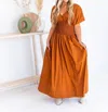 BUCKETLIST COUNT YOUR BLESSINGS MAXI DRESS IN CAMEL