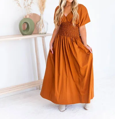 Bucketlist Count Your Blessings Maxi Dress In Camel In Orange