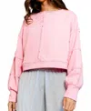 Bucketlist Cropped Pullover Sweatshirt In Pink In Pink