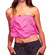 Bucketlist Elastic Tunnel Tube Top Strapless Crop In Pink In Pink