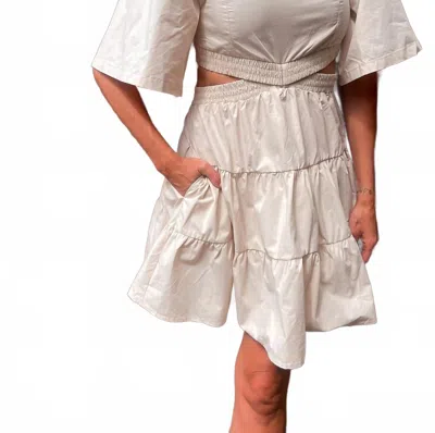 Bucketlist Evie Cut Out Dress In Beige In White