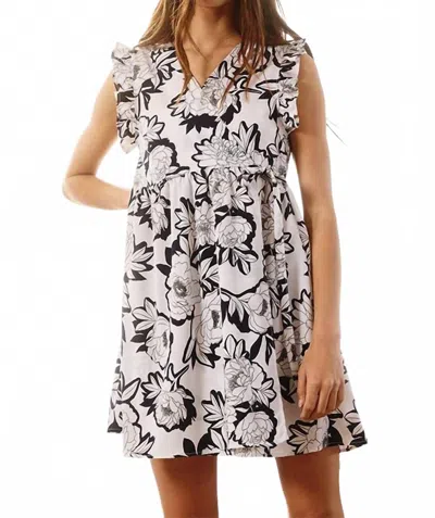 Bucketlist Floral Print Flowy Wrap Dress In White