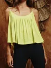 Bucketlist Flowy Tank In Lime In Green