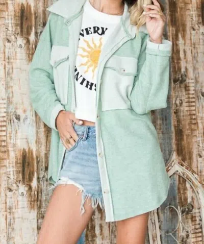 Bucketlist French Terry Jacket In Sage