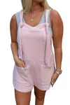 BUCKETLIST FRENCH TERRY OVERALL ROMPER IN BLUSH