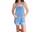 Bucketlist Dora Rolled Hemlines Denim Overalls In Blue In Blue