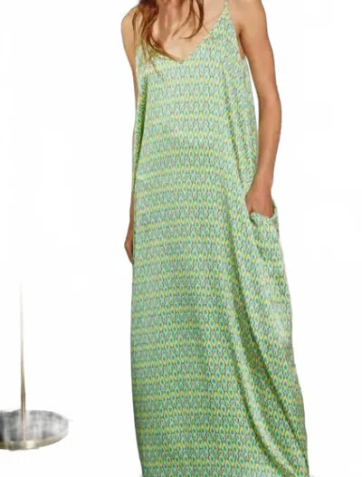 Bucketlist Geometric Print Maxi Dress In Mint In Green
