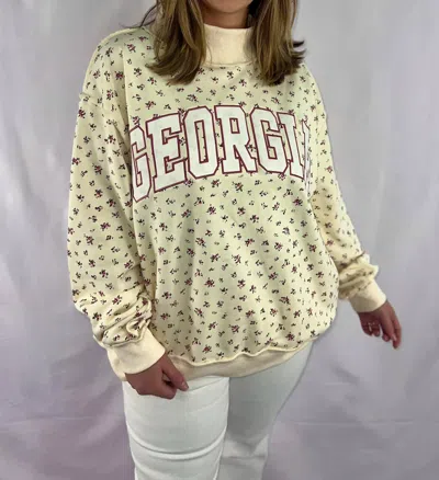 Bucketlist Georgia Rose Sweatshirt In Cream-butter In Yellow