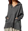 Bucketlist Washed French Terry Oversized Hoodie In Olive In Grey