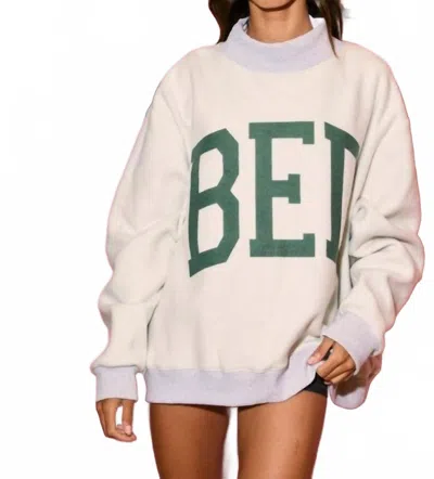 Bucketlist Gym & Bed Reversible Mockneck Sweatshirt In Beige In Brown