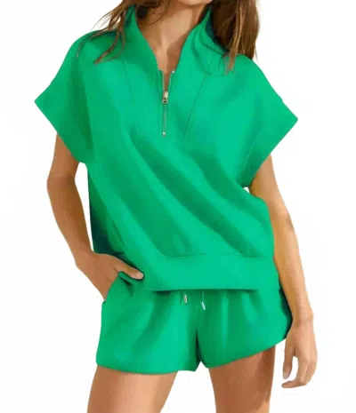 Bucketlist Half Zip-up Top In Green