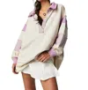 Bucketlist Harvard Weekender Sweatshirt In Cream And Lavender In Multi