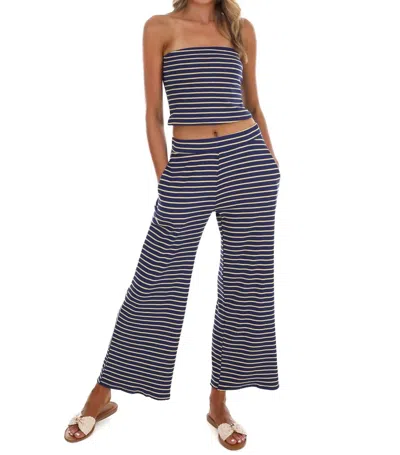 Bucketlist Horizon Stripe Two Piece Set In Navy/yellow In Multi