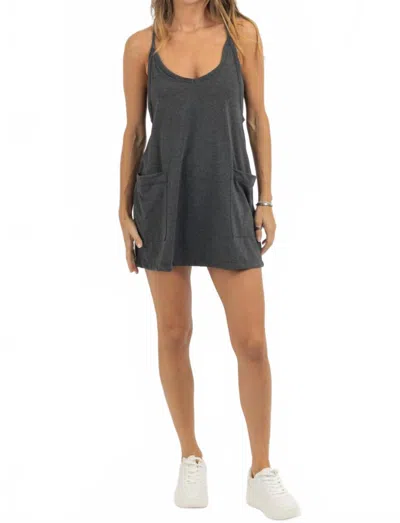 Bucketlist Hot Shot Mini Skort Dress In Heather Charcoal In Gray