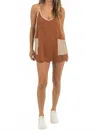 Bucketlist Hot Shot Solid Mini Skort Dress In Camel In Brown