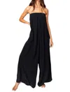 Bucketlist Jana Strapless Flowy Jumpsuit In Black In Black