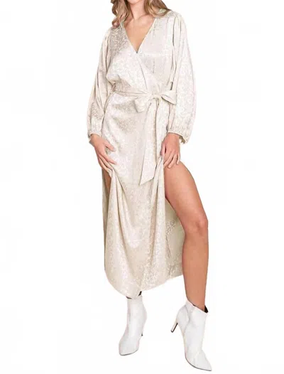 Bucketlist Jennifer Wrap Dress In Taupe In Grey